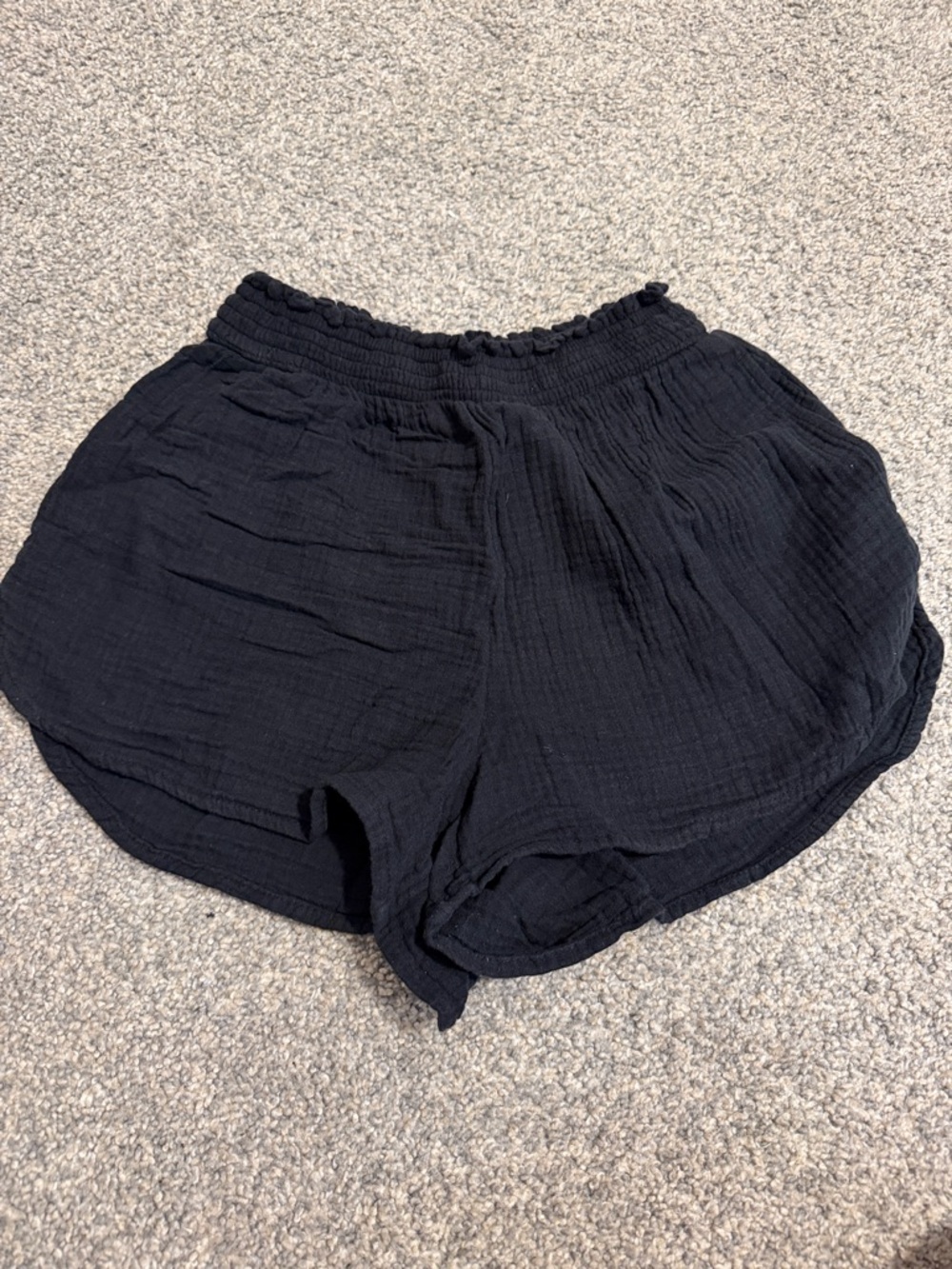 aerie Black Gauze Athletic Lounge Shorts